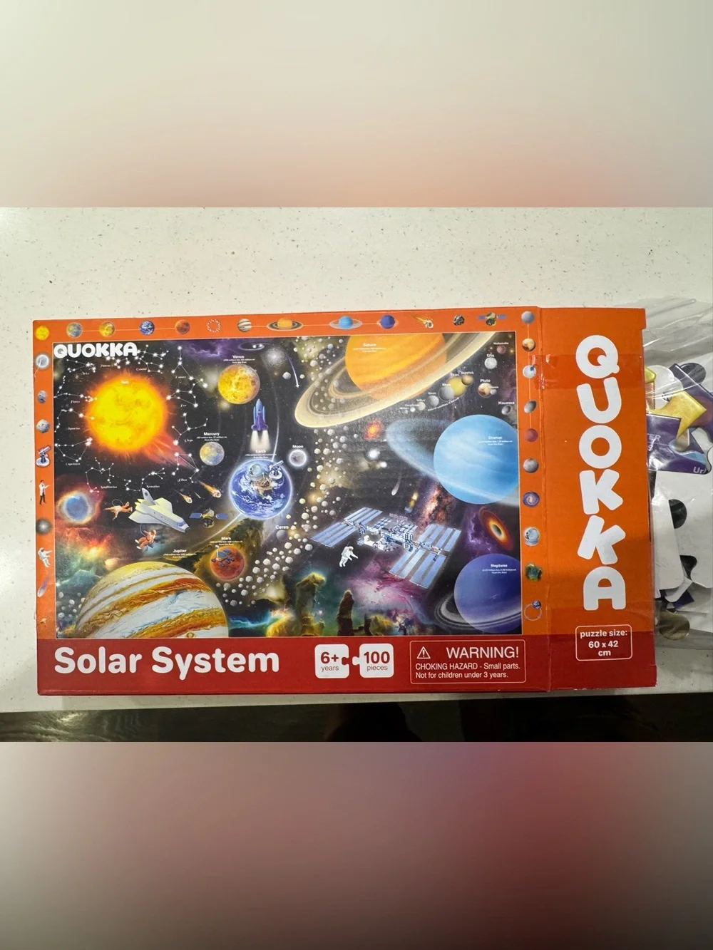 PRICE IS FIRM-Educational Solar System Puzzle - Colorful Space Illustration